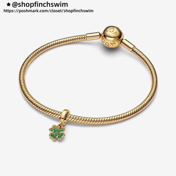 Pandora Four-leaf Clover Dangle Charm - Picture 3 of 3